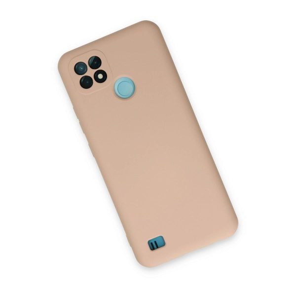 Realme C21 Kılıf Nano İçi Kadife Silikon - Pudra