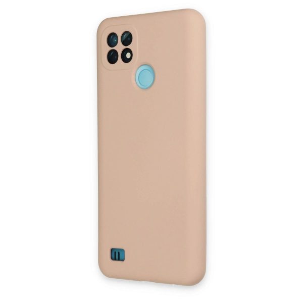 Realme C21 Kılıf Nano İçi Kadife Silikon - Pudra