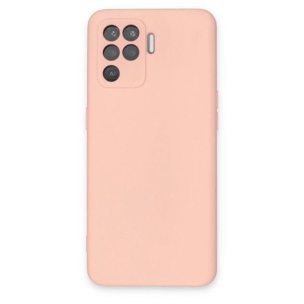 Oppo Reno 5 Lite Kılıf Nano İçi Kadife Silikon - Pudra