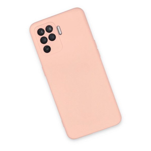 Oppo Reno 5 Lite Kılıf Nano İçi Kadife Silikon - Pudra