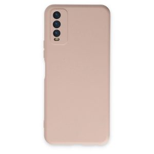 Vivo Y11s Kılıf Nano İçi Kadife Silikon - Pudra