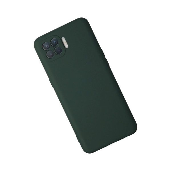 Oppo Reno 4 Lite Kılıf Nano İçi Kadife Silikon - Koyu Yeşil
