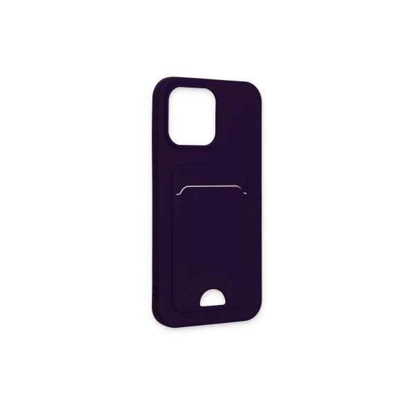 Apple İphone 14 Pro Kılıf Kelvin Kartvizitli Silikon - Derin Mor
