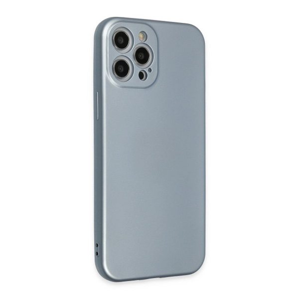 Apple İphone 12 Pro Max Kılıf Nano İçi Kadife Silikon - Sky Blue