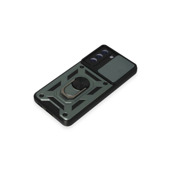 Samsung Galaxy S21 Fe Kılıf Pars Lens Yüzüklü Silikon - Yeşil
