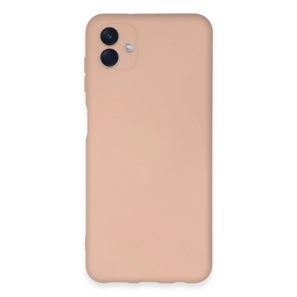 Samsung Galaxy A04e Kılıf Nano İçi Kadife Silikon - Pudra
