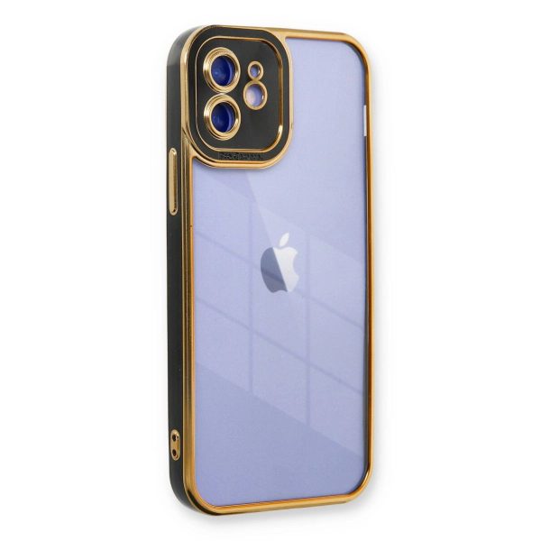 Apple İphone 12 Kılıf Liva Lens Silikon - Siyah