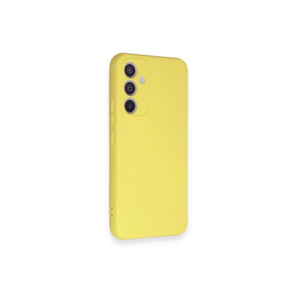 Samsung Galaxy A34 5g Kılıf Nano İçi Kadife Silikon - Sarı