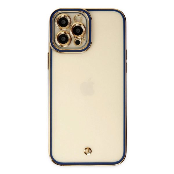Apple İphone 12 Pro Max Kılıf Liva Lens Silikon - Mavi