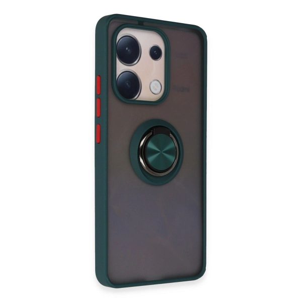 Xiaomi Redmi Note 13 4g Kılıf Montreal Yüzüklü Silikon Kapak - Yeşil
