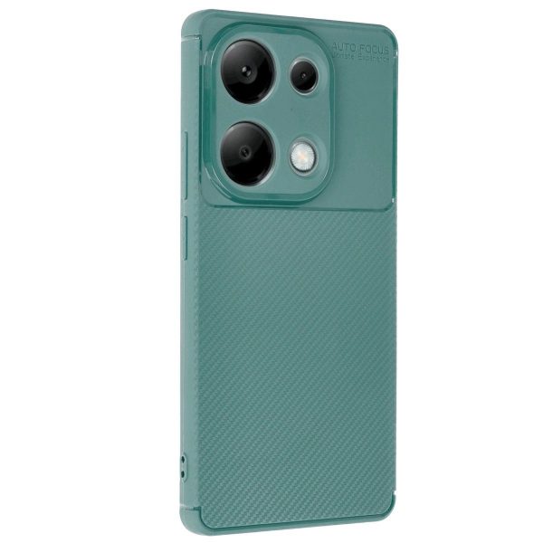 Xiaomi Redmi Note 13 Pro 4g Kılıf Auto Focus Karbon Kapak - Koyu Yeşil