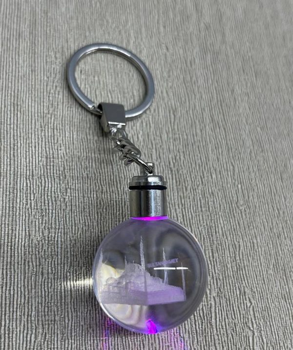 Ledli Sultanahmet Tasarımı Kristal Anahtarlık Alk3804